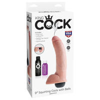 King Cock - Squirtting Cock with Balls 9", King cock