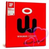 Wingman-kondomi asettimella 3 kpl